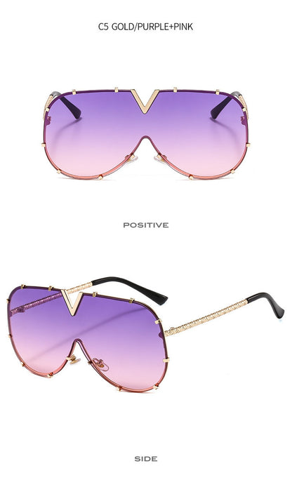 Modern Oversize Vintage Round Sunglasses