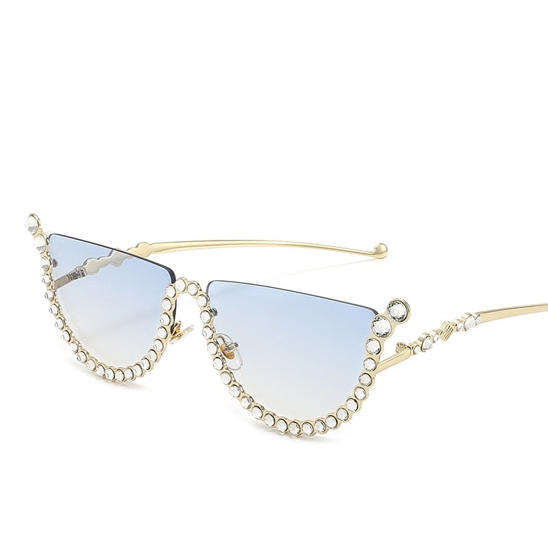 LA Rhinestone Semi Fashion Sunglasses