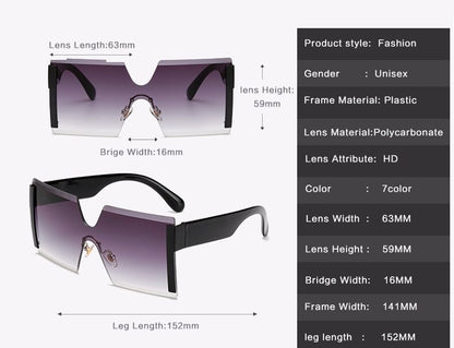 "SUNRISE" Square Rimless Sunglasses