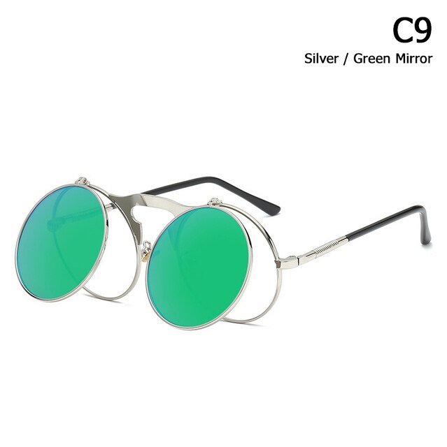 Retro Round Flip Up Sunglasses