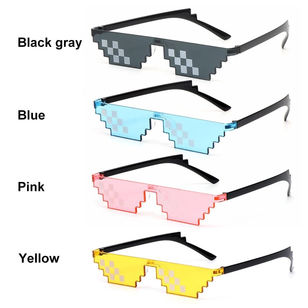 Retro Rimless Pixel Sunglasses