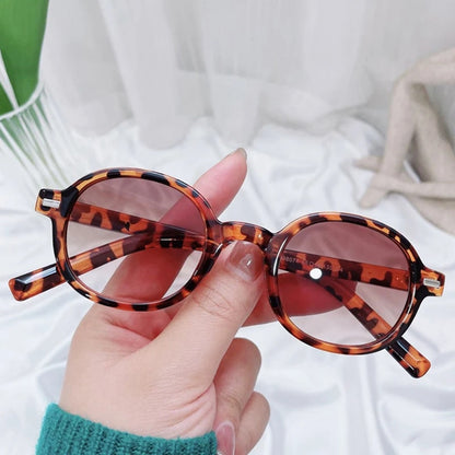 Oval Small Trendy Fashion Plastic Sunglasses