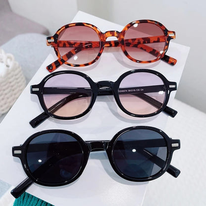 Oval Small Trendy Fashion Plastic Sunglasses