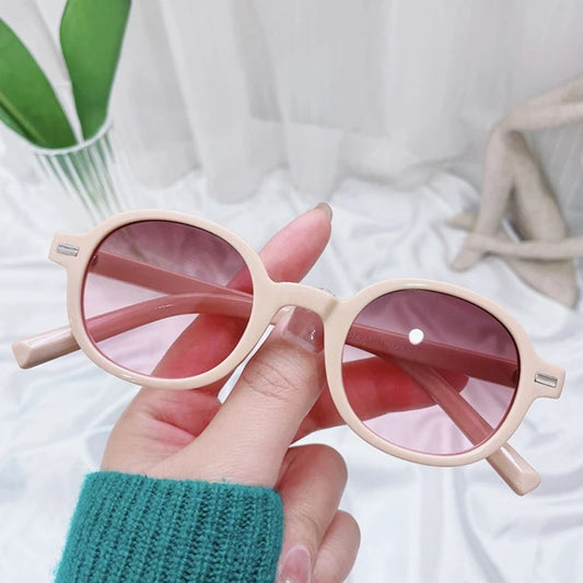 Oval Small Trendy Fashion Plastic Sunglasses