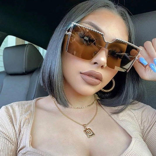 "I Ride Fly" Oversize Square Sunglasses