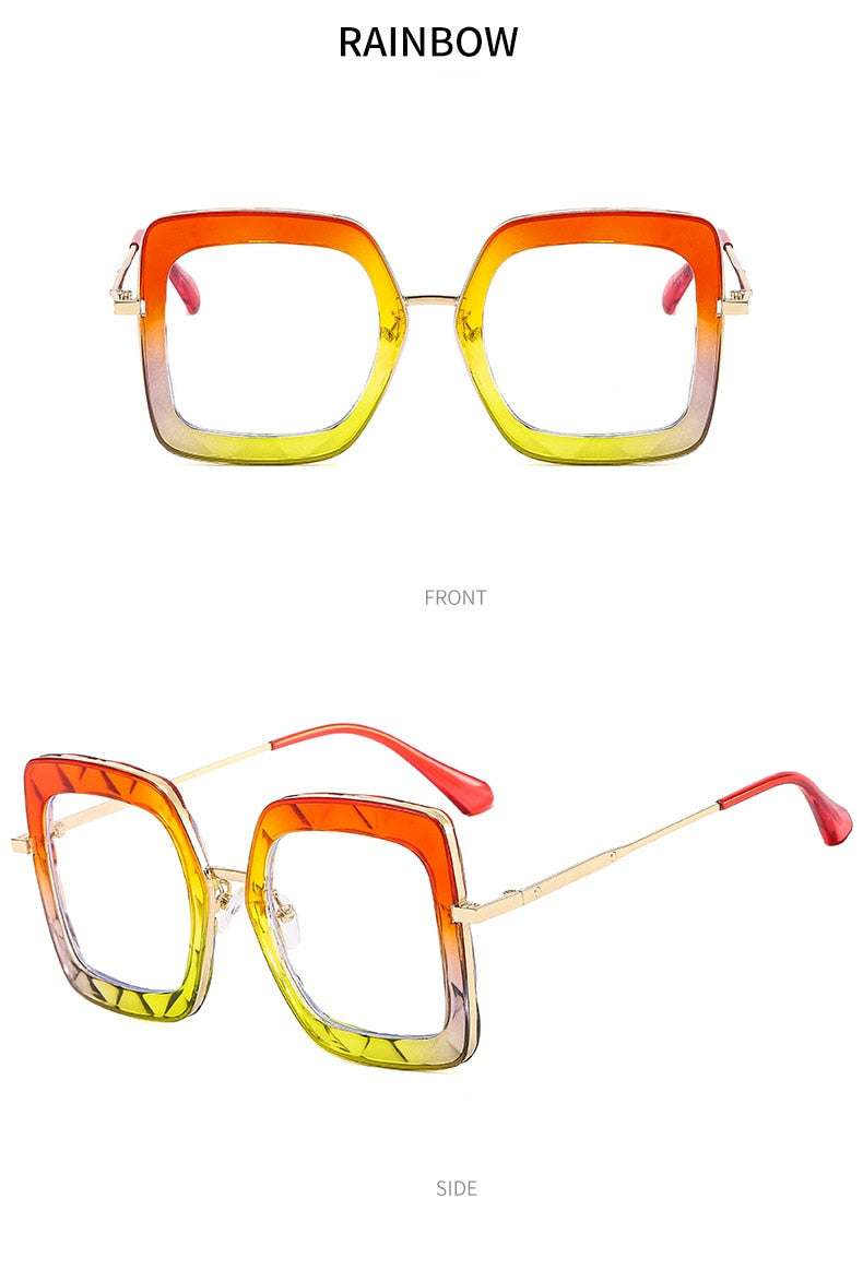 Oversize Square Frame Glasses