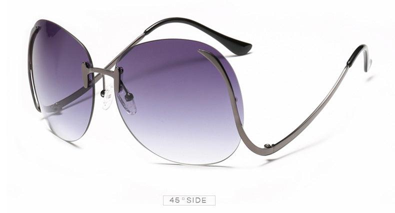 Oversize Rimless Fashion Sunglasses - Weekend Shade Sunglasses