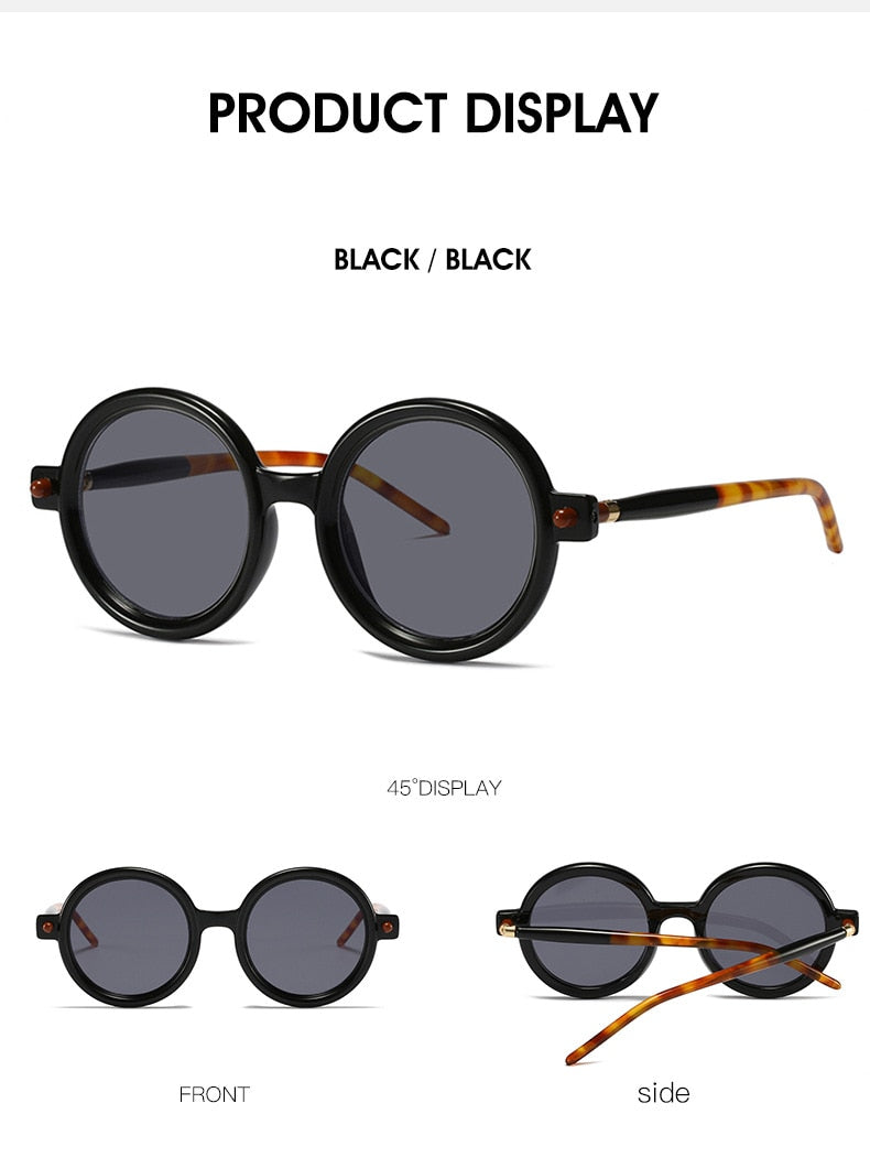 "Move in silence" Men Round Plastic Frame Sunglasses