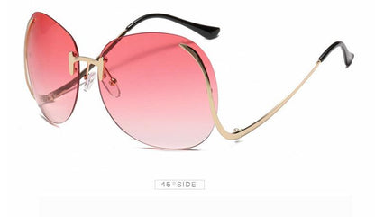 Oversize Rimless Fashion Sunglasses - Weekend Shade Sunglasses