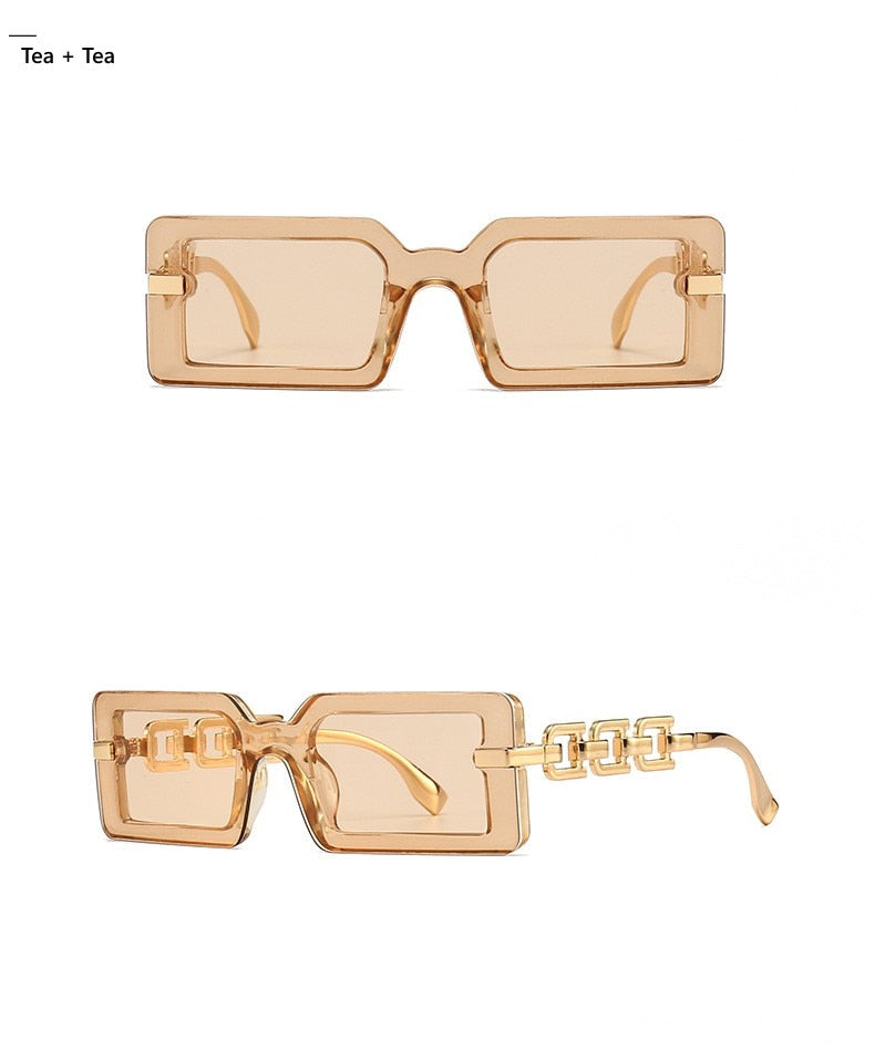 "Lindsay" Rectangle Fashion Glam Sunglasses