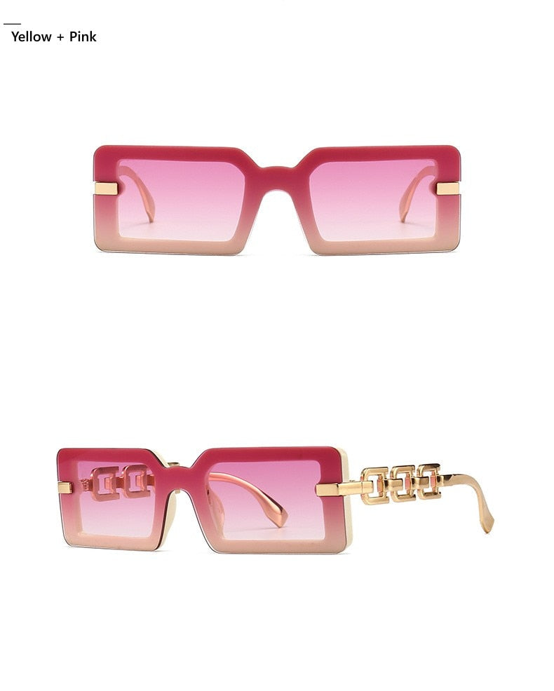 "Lindsay" Rectangle Fashion Glam Sunglasses