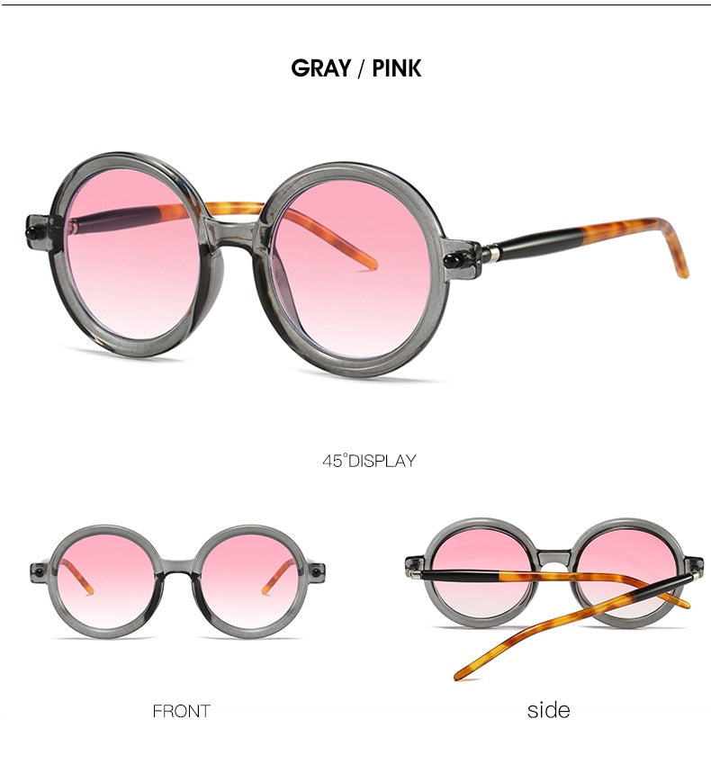 "Move in silence" Women Round Plastic Frame Sunglasses