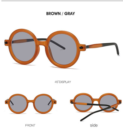 "Move in silence" Men Round Plastic Frame Sunglasses