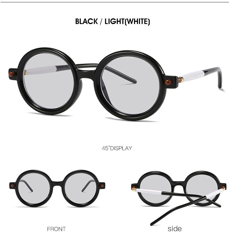 "Move in silence" Men Round Plastic Frame Sunglasses