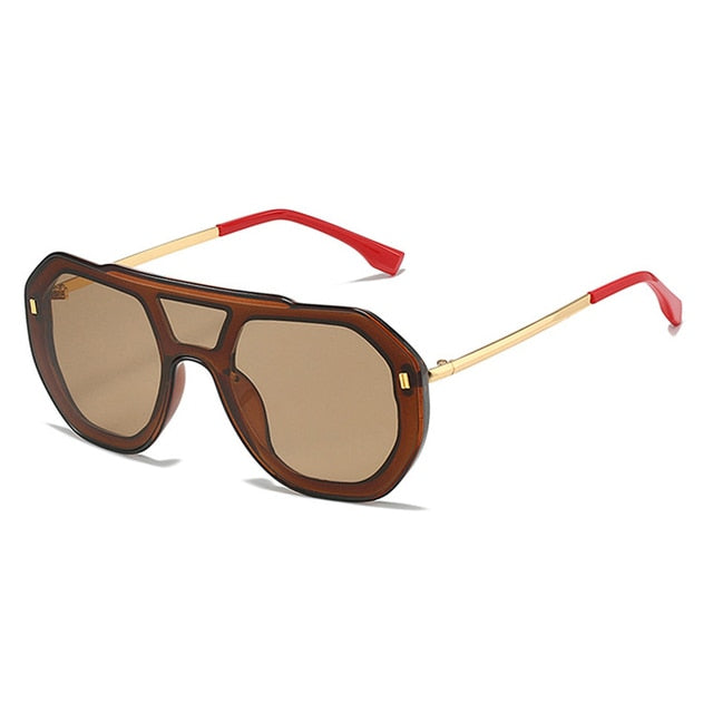 "Super Trouble" Round Plastic Frame Sunglasses