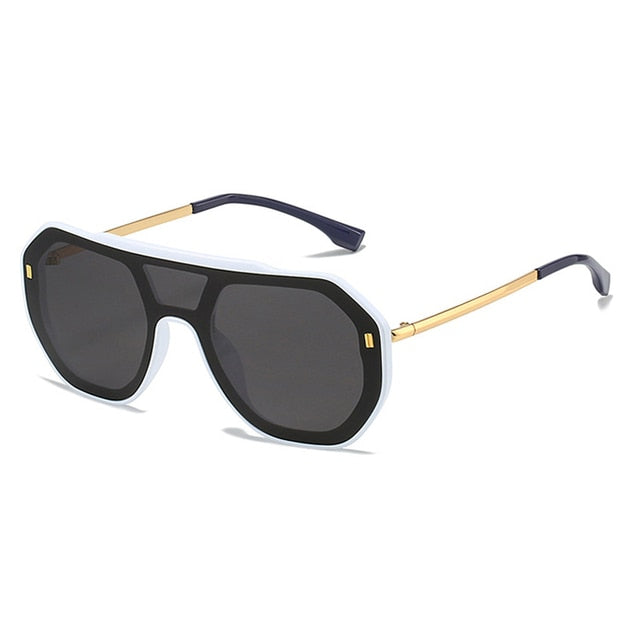 "Super Trouble" Round Plastic Frame Sunglasses