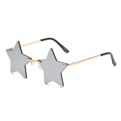 Unique Star Shape Mirror Rimless Sunglasses