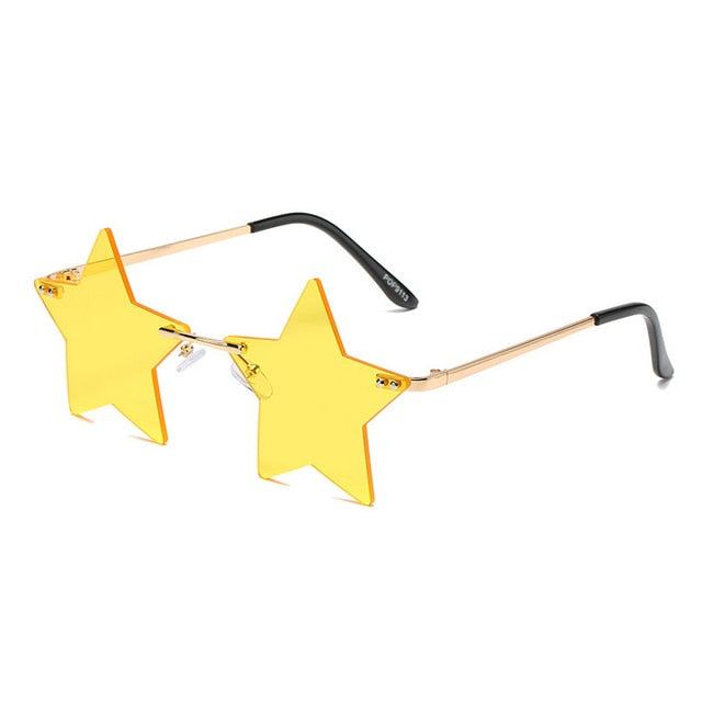 Unique Star Shape Mirror Rimless Sunglasses