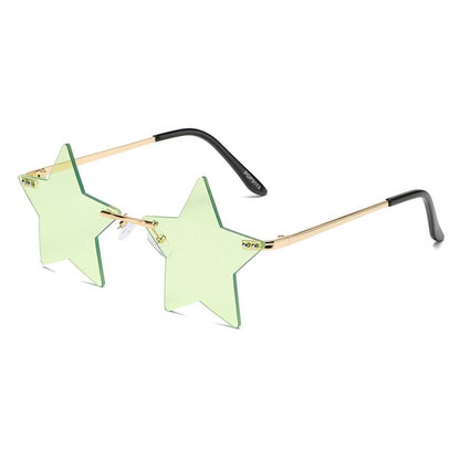 Unique Star Shape Mirror Rimless Sunglasses