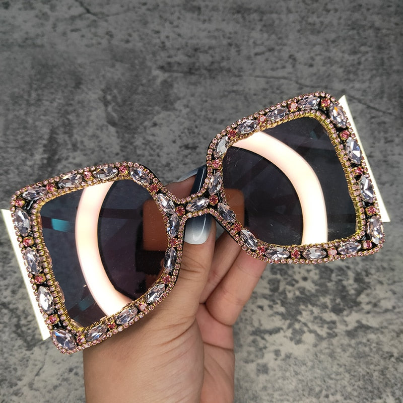 "Clover" Oversize Rhinestone Fashion Sunglasses