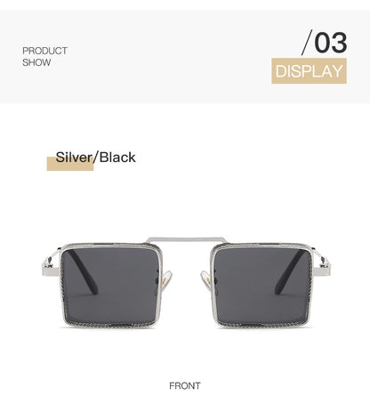 Square Punk Rock Metal Frame Sunglasses