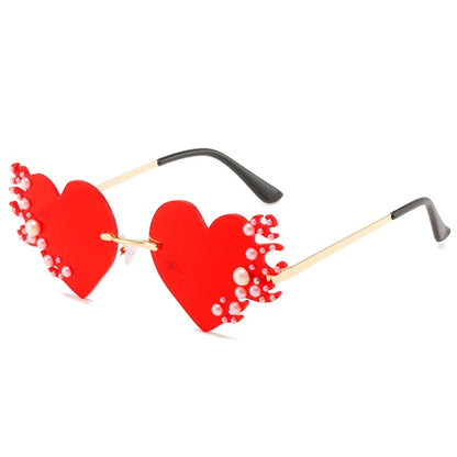 Fire Hearts Rimless Sunglasses