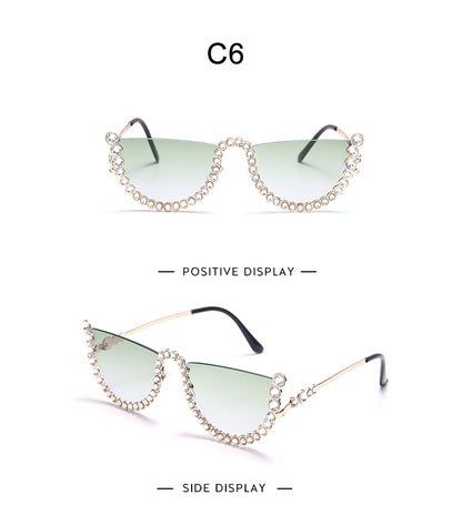 LA Rhinestone Semi Fashion Sunglasses