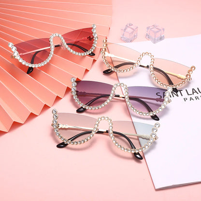 LA Rhinestone Semi Fashion Sunglasses