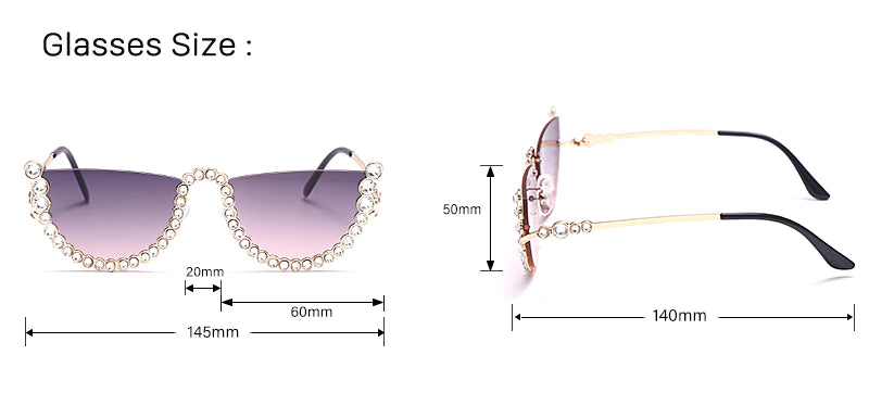 LA Rhinestone Semi Fashion Sunglasses