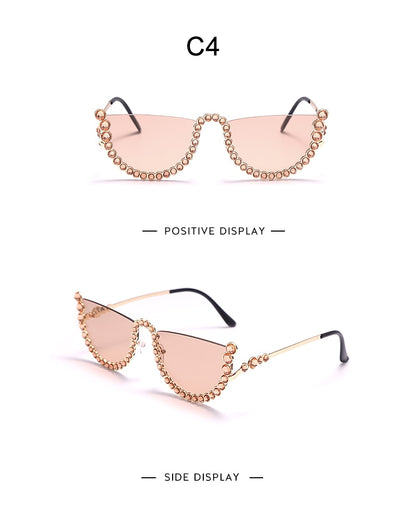 LA Rhinestone Semi Fashion Sunglasses