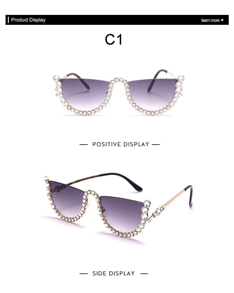 LA Rhinestone Semi Fashion Sunglasses