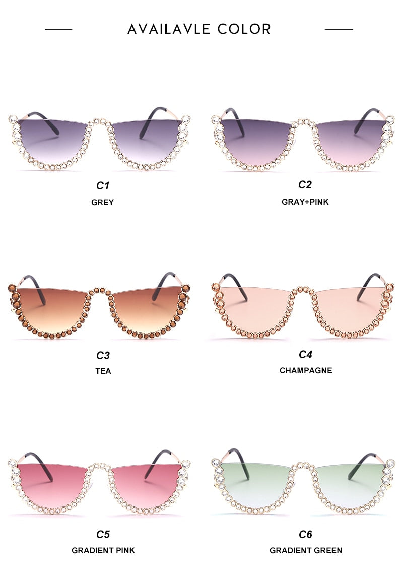 LA Rhinestone Semi Fashion Sunglasses