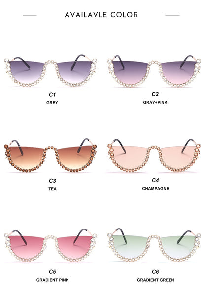 LA Rhinestone Semi Fashion Sunglasses