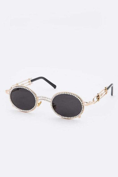 Luxury Rhinestone Round Sunglasses - Weekend Shade Sunglasses