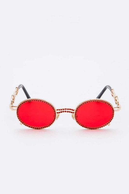 Luxury Rhinestone Round Sunglasses - Weekend Shade Sunglasses