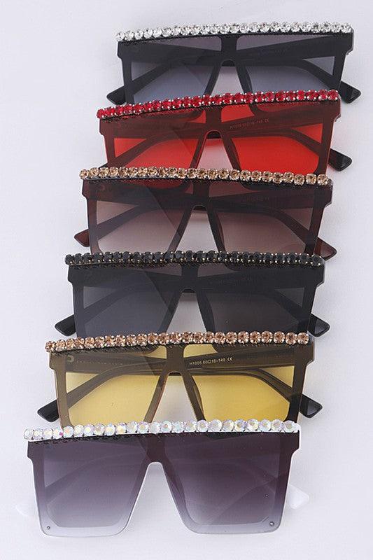 Iconic Rhinestone Brow Bar Sunglasses - Weekend Shade Sunglasses