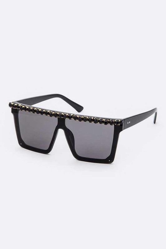 Iconic Rhinestone Brow Bar Sunglasses - Weekend Shade Sunglasses