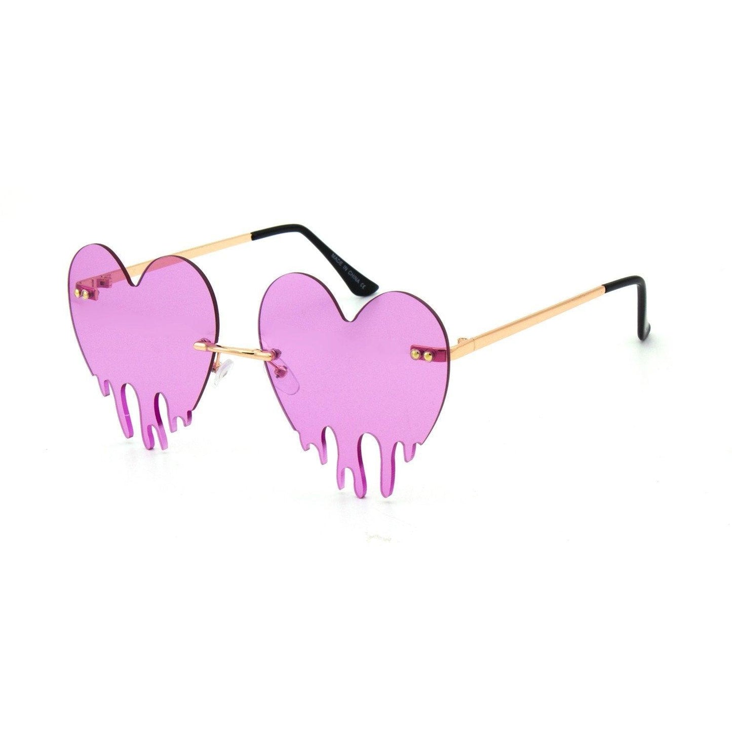 "Melting Heart" Plastic Sunglasses - Weekend Shade Sunglasses