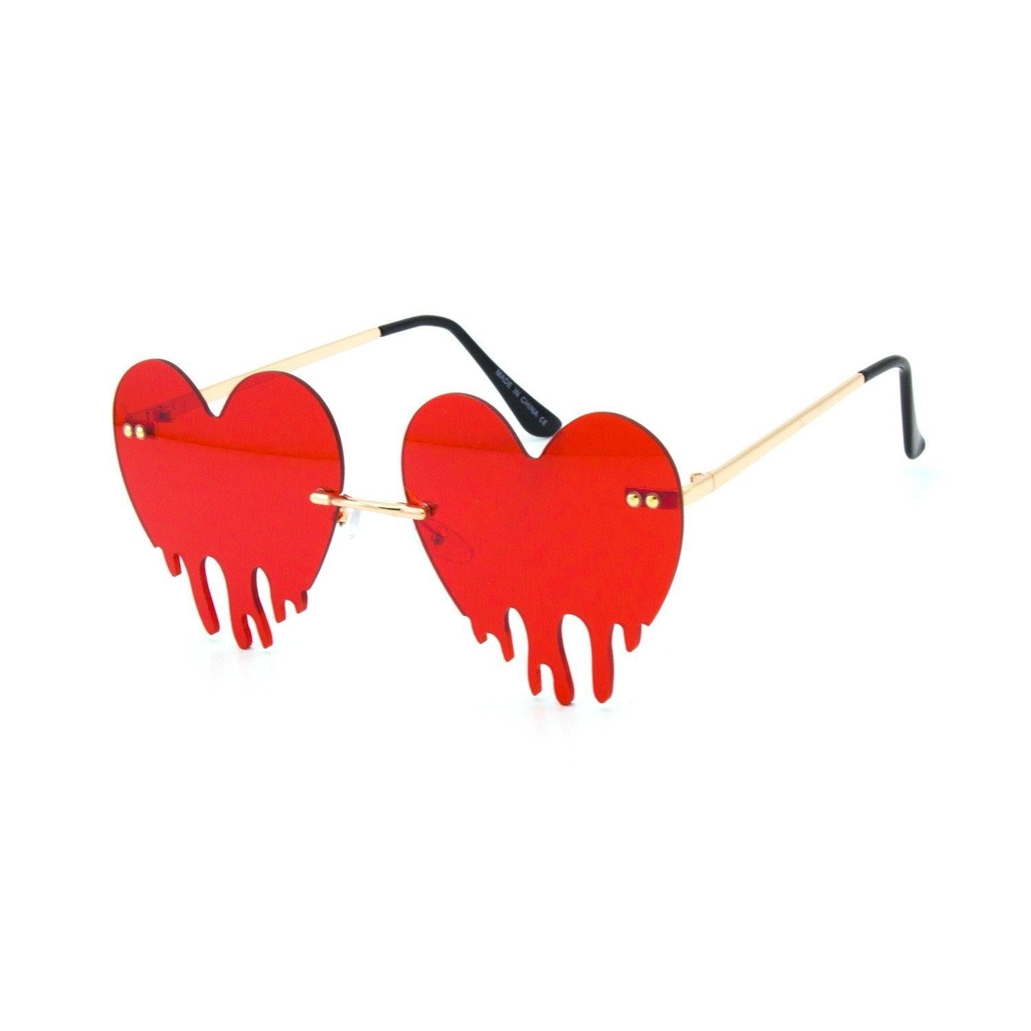 "Melting Heart" Plastic Sunglasses - Weekend Shade Sunglasses