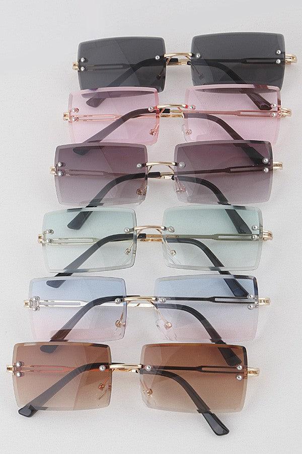 "Cameo" Rimless Square Frames - Weekend Shade Sunglasses