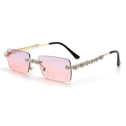 Rimless Diamond Sunglasses - Weekend Shade Sunglasses