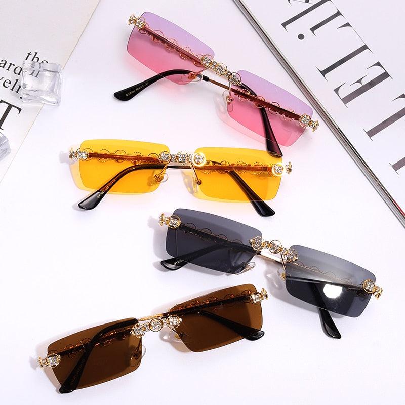 Rimless Diamond Sunglasses - Weekend Shade Sunglasses