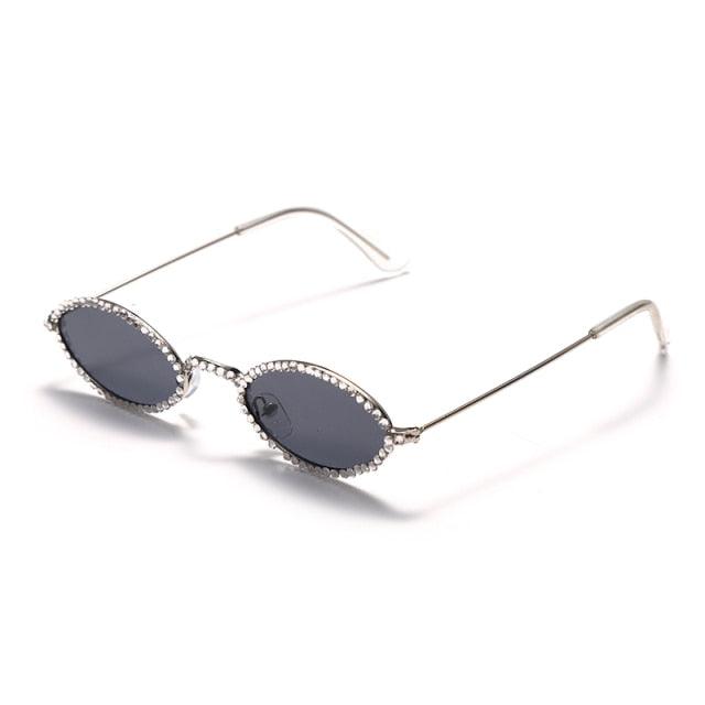 Retro Rhinestone Oval sunglasses - Weekend Shade Sunglasses