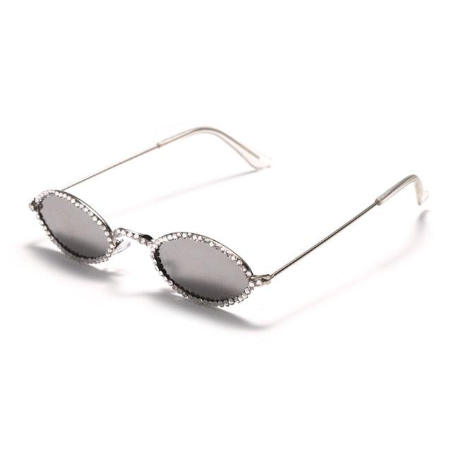 Retro Rhinestone Oval sunglasses - Weekend Shade Sunglasses