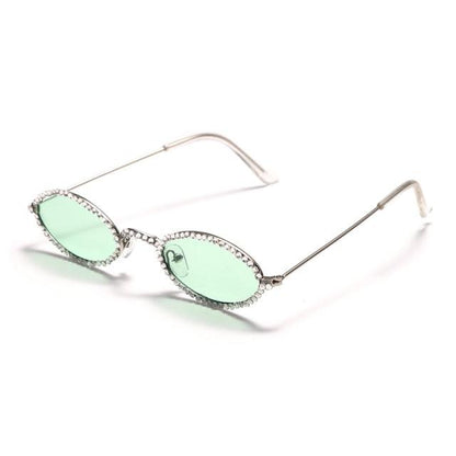 Retro Rhinestone Oval sunglasses - Weekend Shade Sunglasses