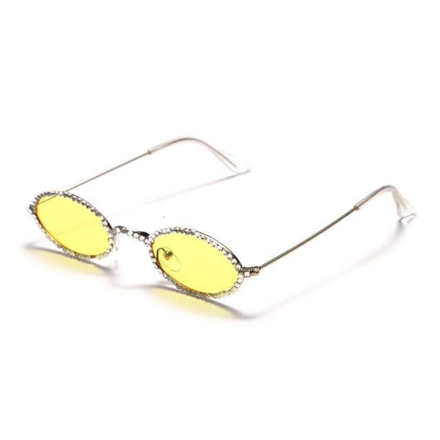 Retro Rhinestone Oval sunglasses - Weekend Shade Sunglasses