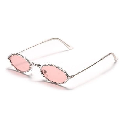 Retro Rhinestone Oval sunglasses - Weekend Shade Sunglasses