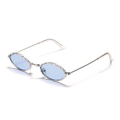 Retro Rhinestone Oval sunglasses - Weekend Shade Sunglasses