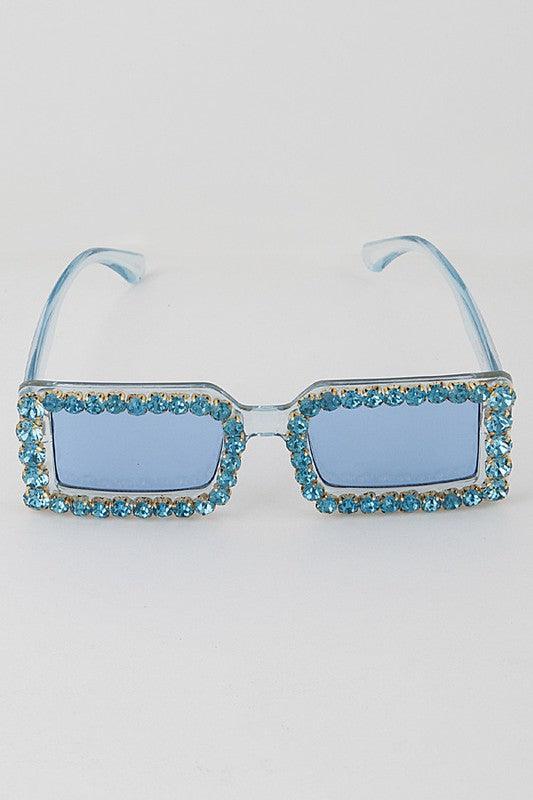 Rhinestone Rectangle Sunglasses - Weekend Shade Sunglasses