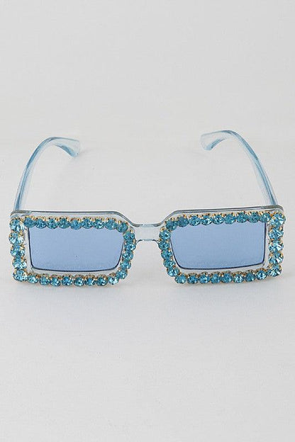 Rhinestone Rectangle Sunglasses - Weekend Shade Sunglasses